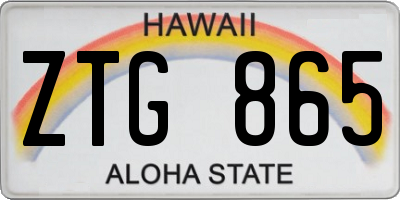 HI license plate ZTG865