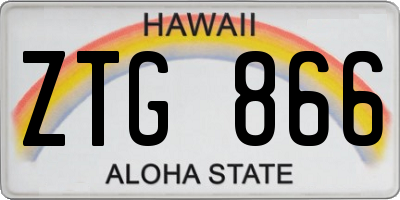 HI license plate ZTG866