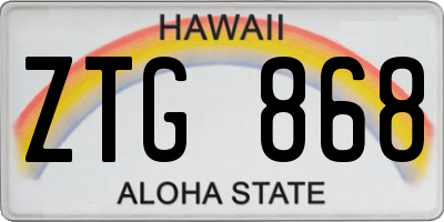 HI license plate ZTG868