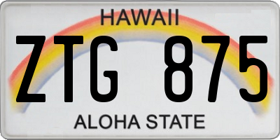 HI license plate ZTG875
