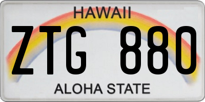 HI license plate ZTG880