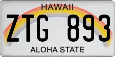 HI license plate ZTG893