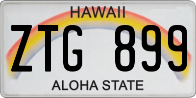 HI license plate ZTG899
