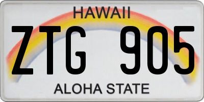 HI license plate ZTG905