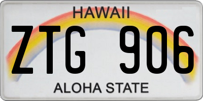 HI license plate ZTG906