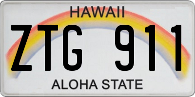 HI license plate ZTG911