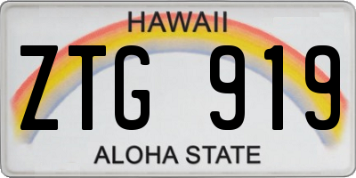 HI license plate ZTG919