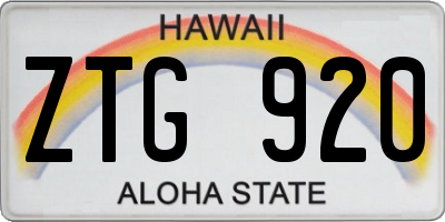 HI license plate ZTG920