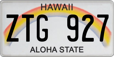 HI license plate ZTG927