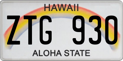 HI license plate ZTG930