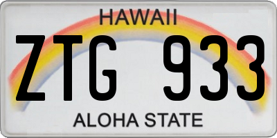 HI license plate ZTG933