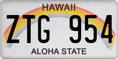 HI license plate ZTG954