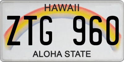 HI license plate ZTG960
