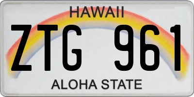 HI license plate ZTG961