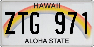 HI license plate ZTG971