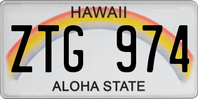 HI license plate ZTG974