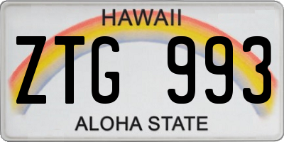 HI license plate ZTG993