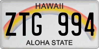 HI license plate ZTG994