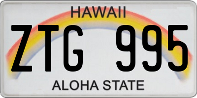HI license plate ZTG995