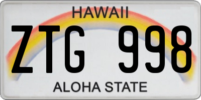 HI license plate ZTG998