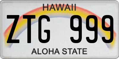 HI license plate ZTG999