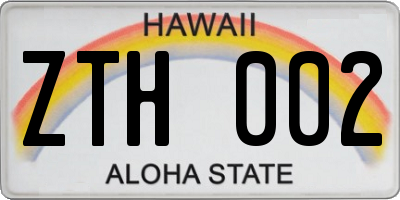 HI license plate ZTH002