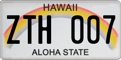 HI license plate ZTH007