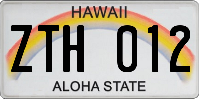 HI license plate ZTH012