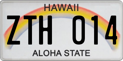HI license plate ZTH014