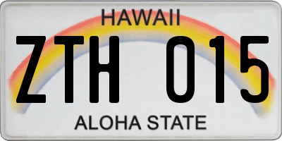 HI license plate ZTH015