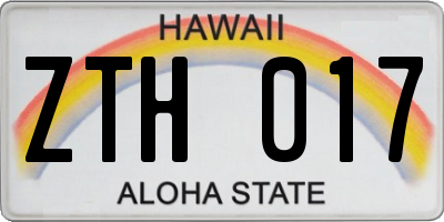 HI license plate ZTH017
