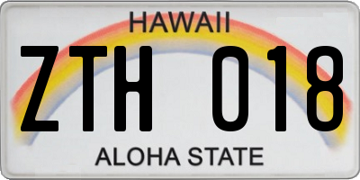 HI license plate ZTH018