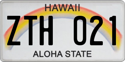HI license plate ZTH021