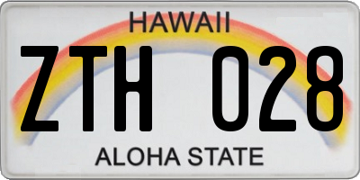 HI license plate ZTH028