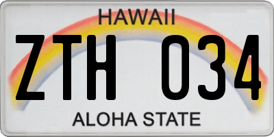 HI license plate ZTH034