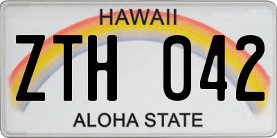 HI license plate ZTH042