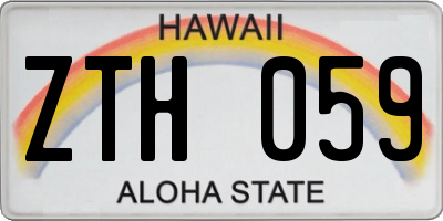 HI license plate ZTH059