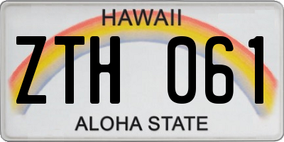 HI license plate ZTH061