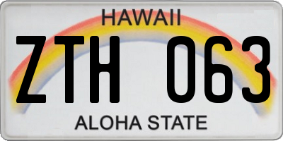 HI license plate ZTH063