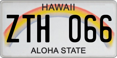 HI license plate ZTH066