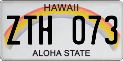 HI license plate ZTH073
