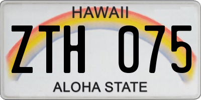 HI license plate ZTH075