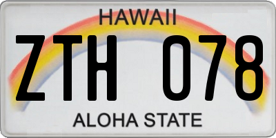 HI license plate ZTH078