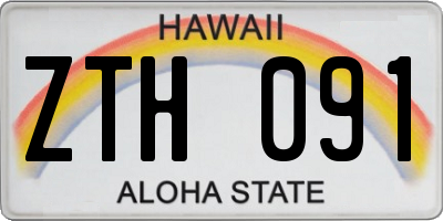 HI license plate ZTH091