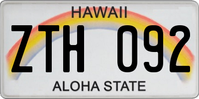 HI license plate ZTH092