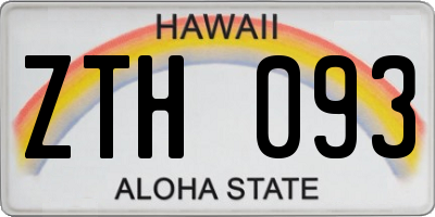 HI license plate ZTH093