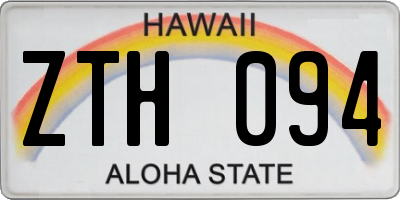 HI license plate ZTH094