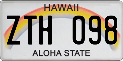 HI license plate ZTH098