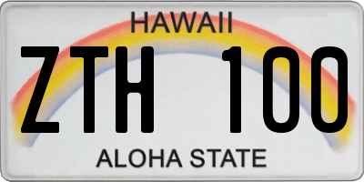 HI license plate ZTH100