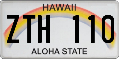 HI license plate ZTH110